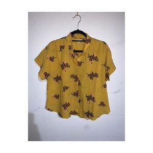 Button up short sleeve blouse